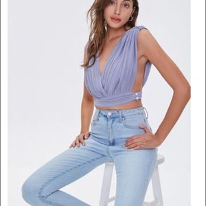 Forever 21 blue crop top size small. NWT